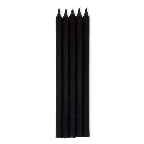 Tall Black Party Candles - Click Image to Close